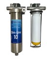 Магистральный (проточный) умягчающий фильтр для воды из скважины, стальной НАША СТАЛЬ Slim-Line 10 3/4 дюйма НСУ10
