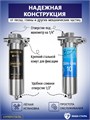 Двойной фильтр для воды из скважины НАША СТАЛЬ промывной механический и умягчение, удаление накипи Slim-line 10 3/4" НС-сс-сл10