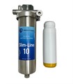 Магистральный (проточный) умягчающий фильтр для водыв квартире, стальной НАША СТАЛЬ Slim-Line 10 3/4 дюйма 10382